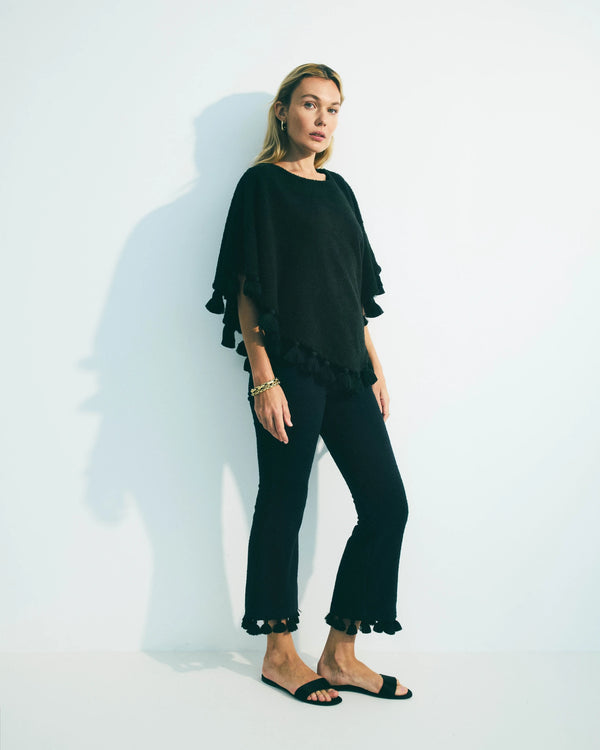 Paola Black Poncho