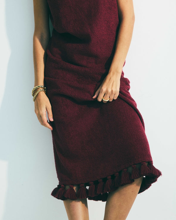 Robe Longue à Manche Joy Bordeaux