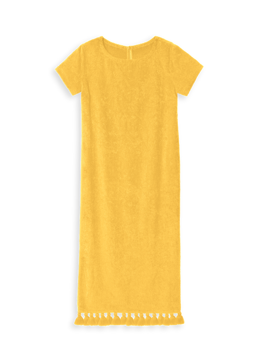 Robe Longue à Manche Joy Jaune d'Or