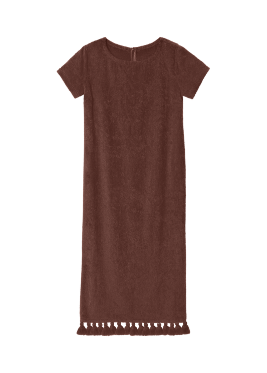 Robe Longue à Manche Joy Marron
