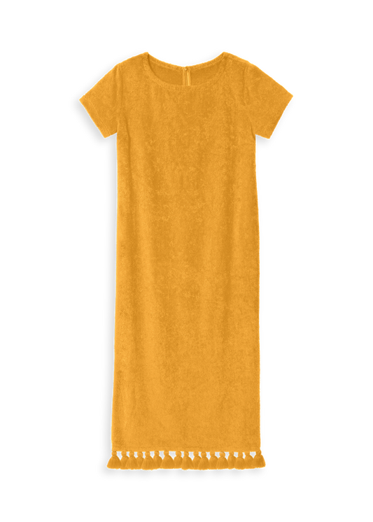 Robe Longue à Manche Joy Ocre Jaune
