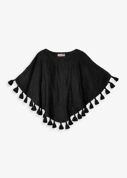 Paola Black Poncho