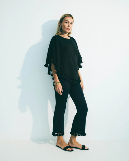 Paola Black Poncho