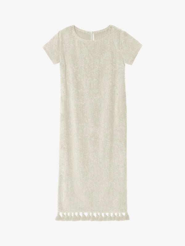 Off-White Long Dress with Joy Sleeves
