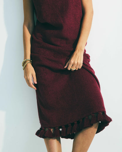 Joy Bordeaux Long Sleeve Maxi Dress
